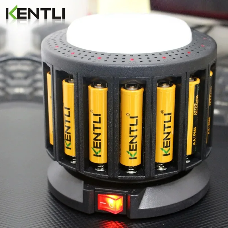 KENTLI 16-slot polymer li-ion lithium batteries charger + 16 pcs polymer PLIB li-ion batteries AA aa batteries