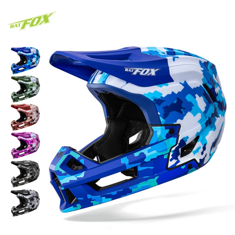 BATFOX New Full Face Mountain Bike Helmet Off Road Downhill Lightweight Racing Mtb Bicycle helmet Men Women Moto Cycling helmets