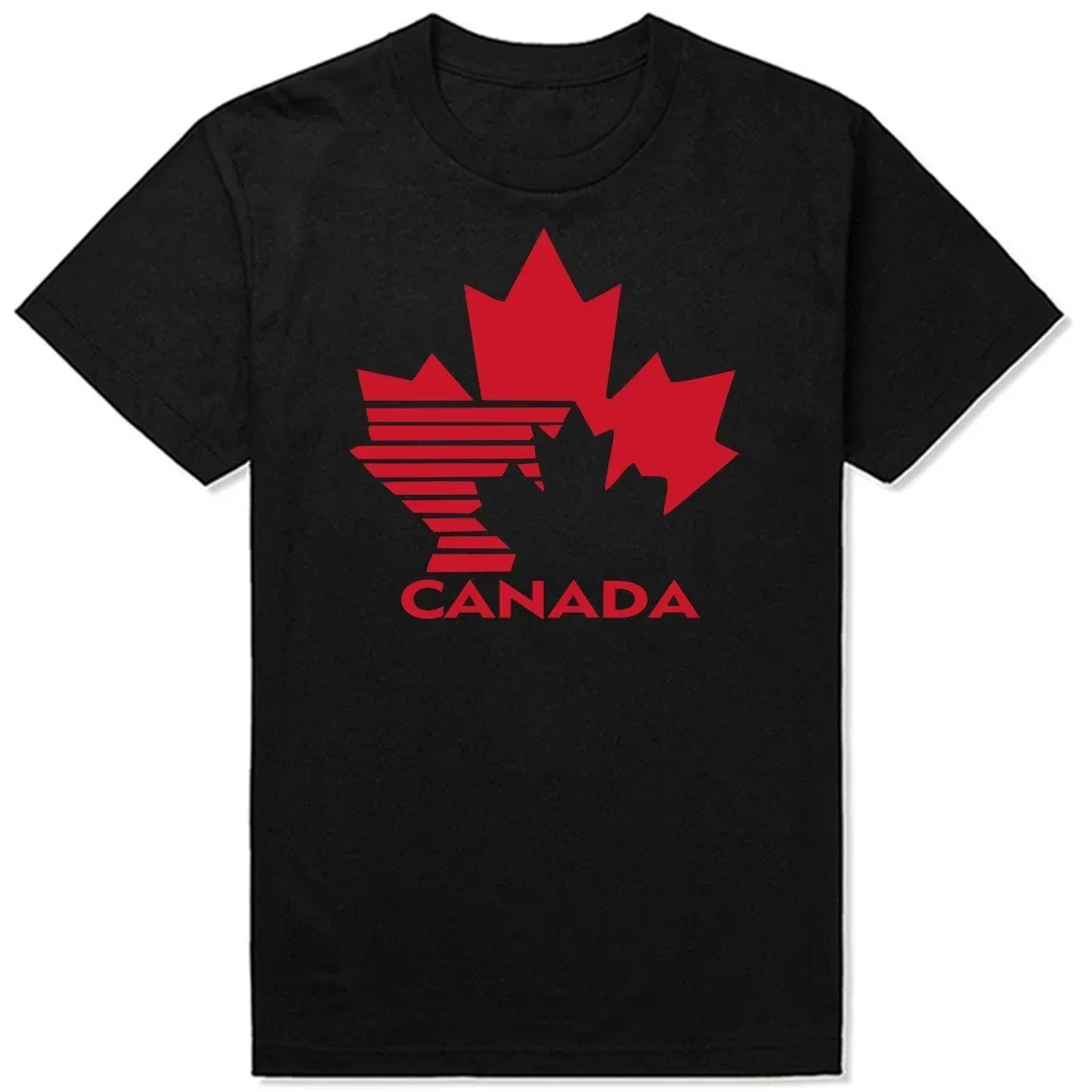 Tee Tops Round Neck Short-Sleeve Fashion Tshirt Casual   Team Canada Retro 80's Hockey Logo Casual Cotton T Shirts