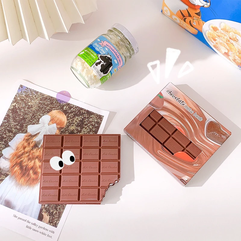 80 sheets Creative Chocolate Shape Sticky Notes Notebooks Memo Pads Kawaii Mini Blank Notepad Child School Supplies Cute Things