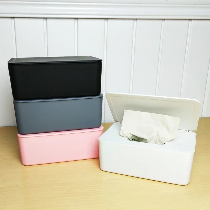 New Plastic Tissue Box Wet Tissue Holder Cover Wipes Paper Tissue Paper Storage Box Paper Towel Dispenser Home Napkin Organizer