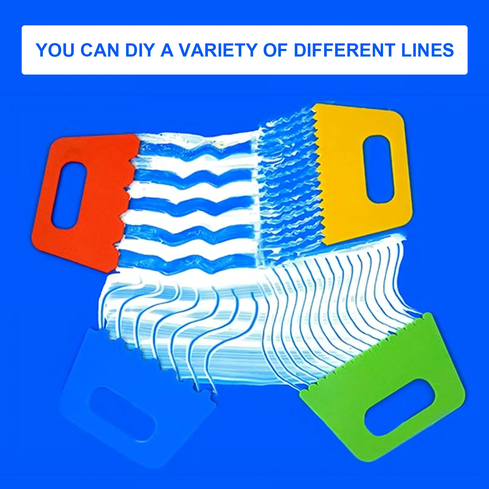 4개입 'S 페인팅 스크래핑 도구 인체공학적 손잡이 드로잉 도구 DIY 그래피티 아트 공예 색소 페인팅 세트