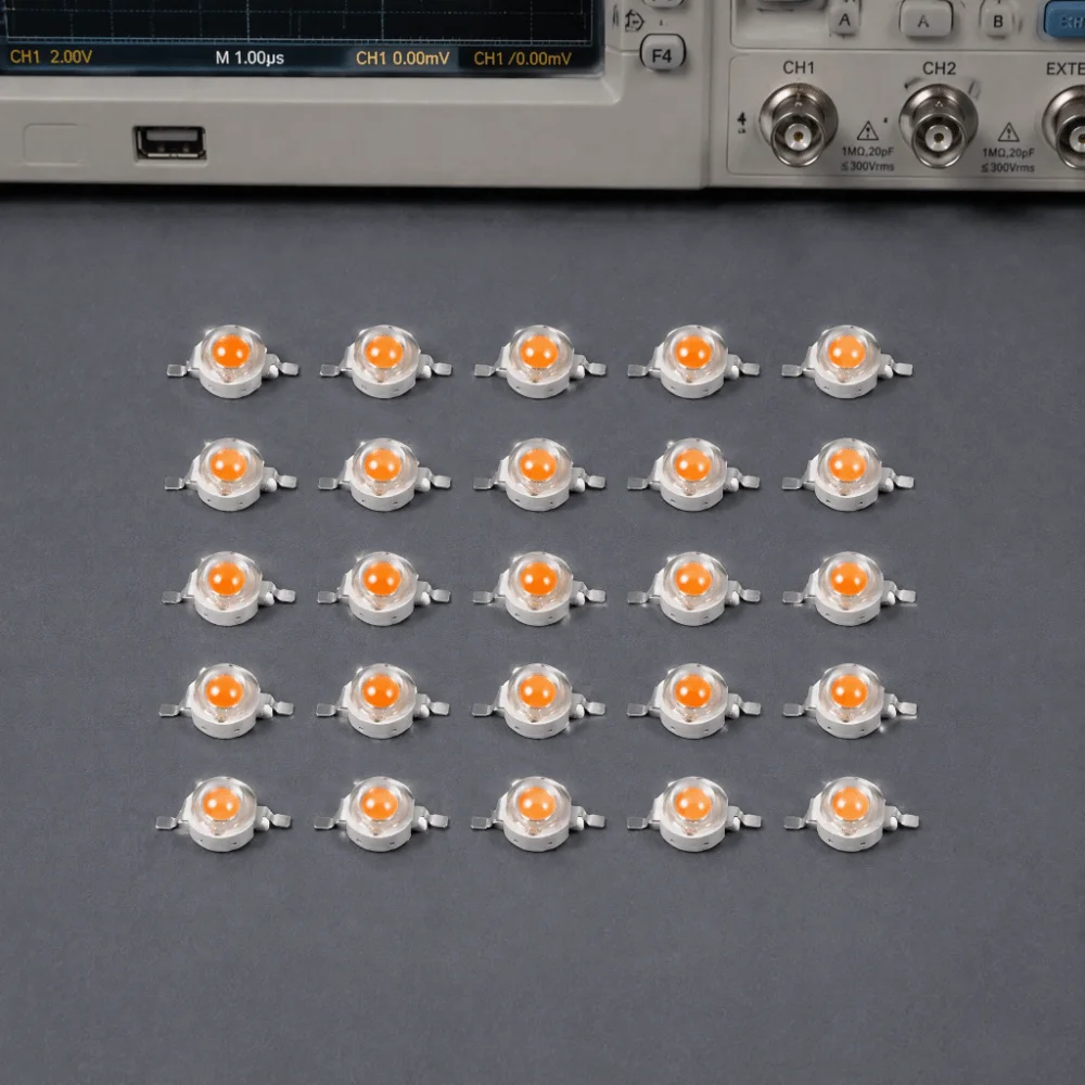 25pcs 3W Led Plant Grow Light Chips Full Spectrum Without PCB Led Grow Light Chip Aluminum 380nm-840nm Led Chip Grow Light