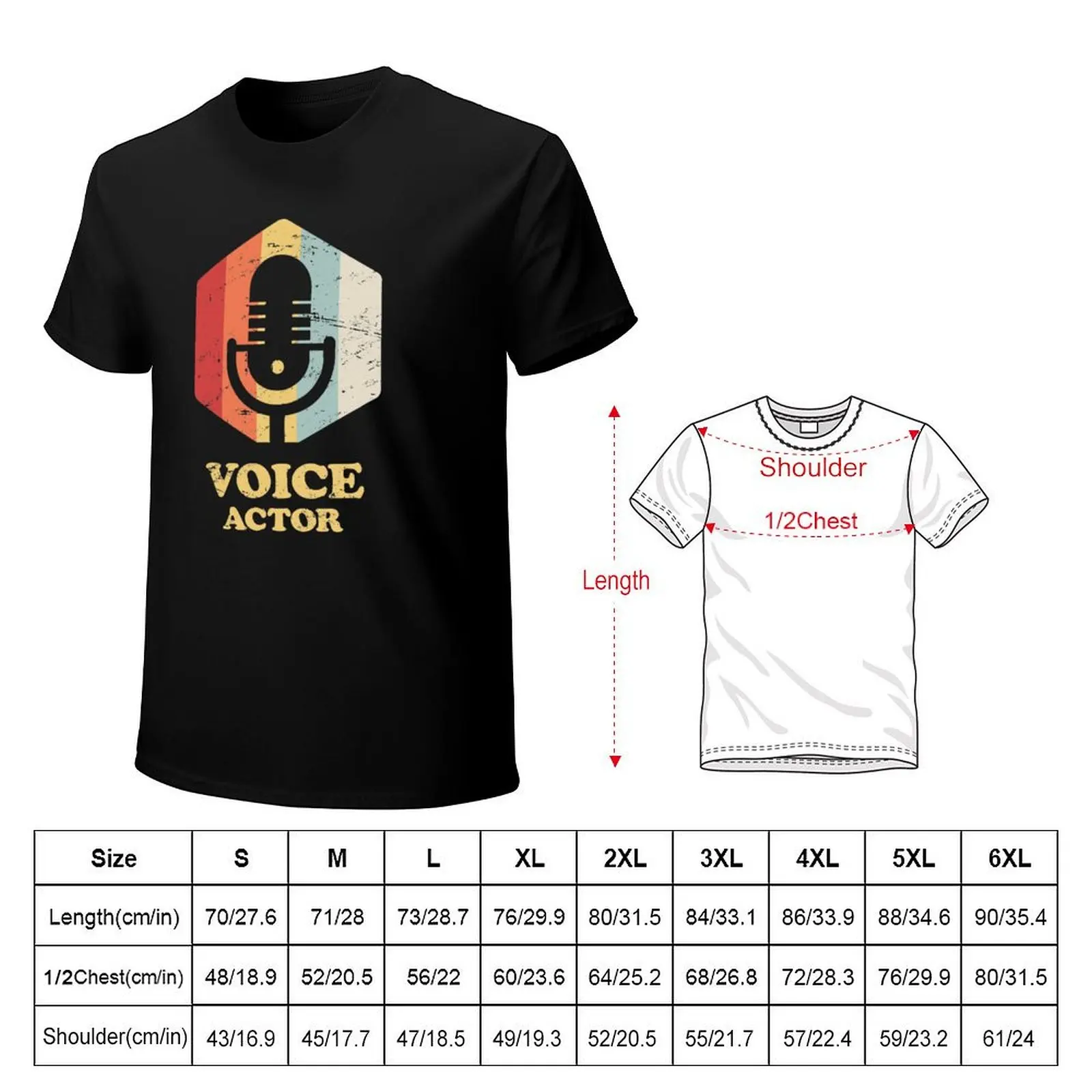Retro Voice Acting / Voice Over Artist Actor T-Shirt Big Size Crew Neck T-Shirt