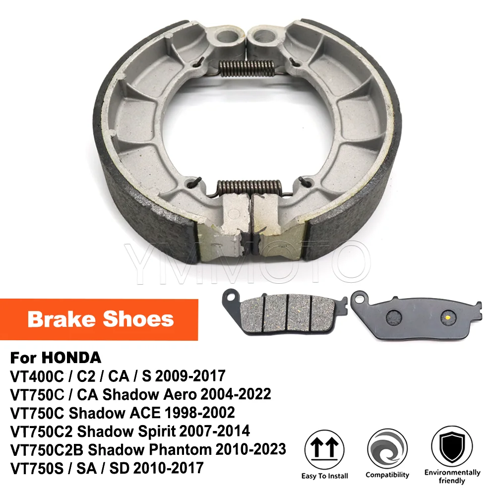 Brake Shoes For Honda VT400 VT750 C CA SA C2B Shadow Classic Aero Spirit Phantom ACE Motorcycle Front Brake Pads Rear Shoes