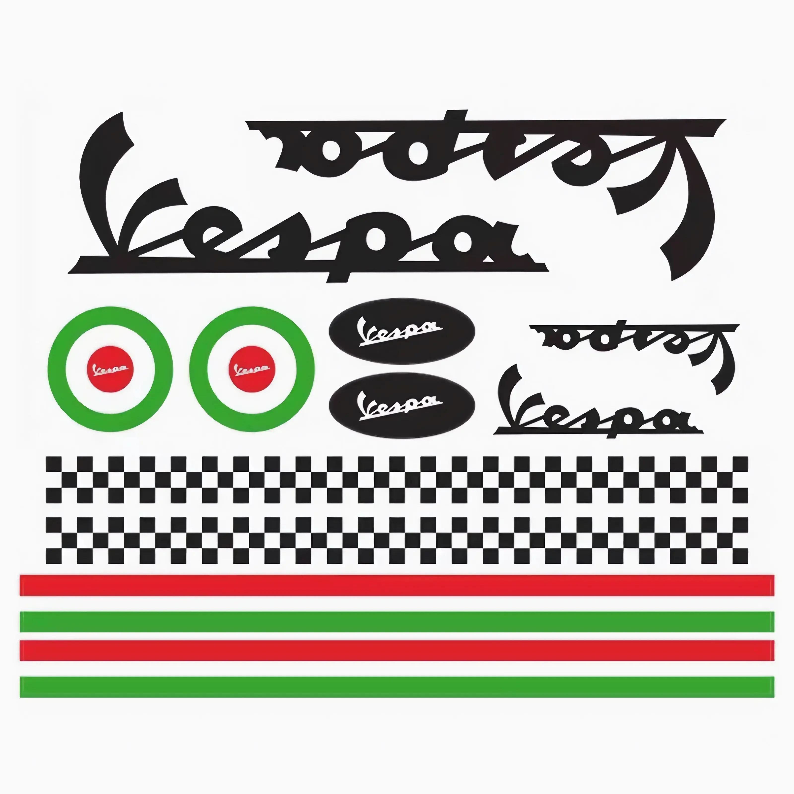 Universal Reflective Sticker Kit Motorcycle Decals for Vespa Monkey Scooter Helmet Tank