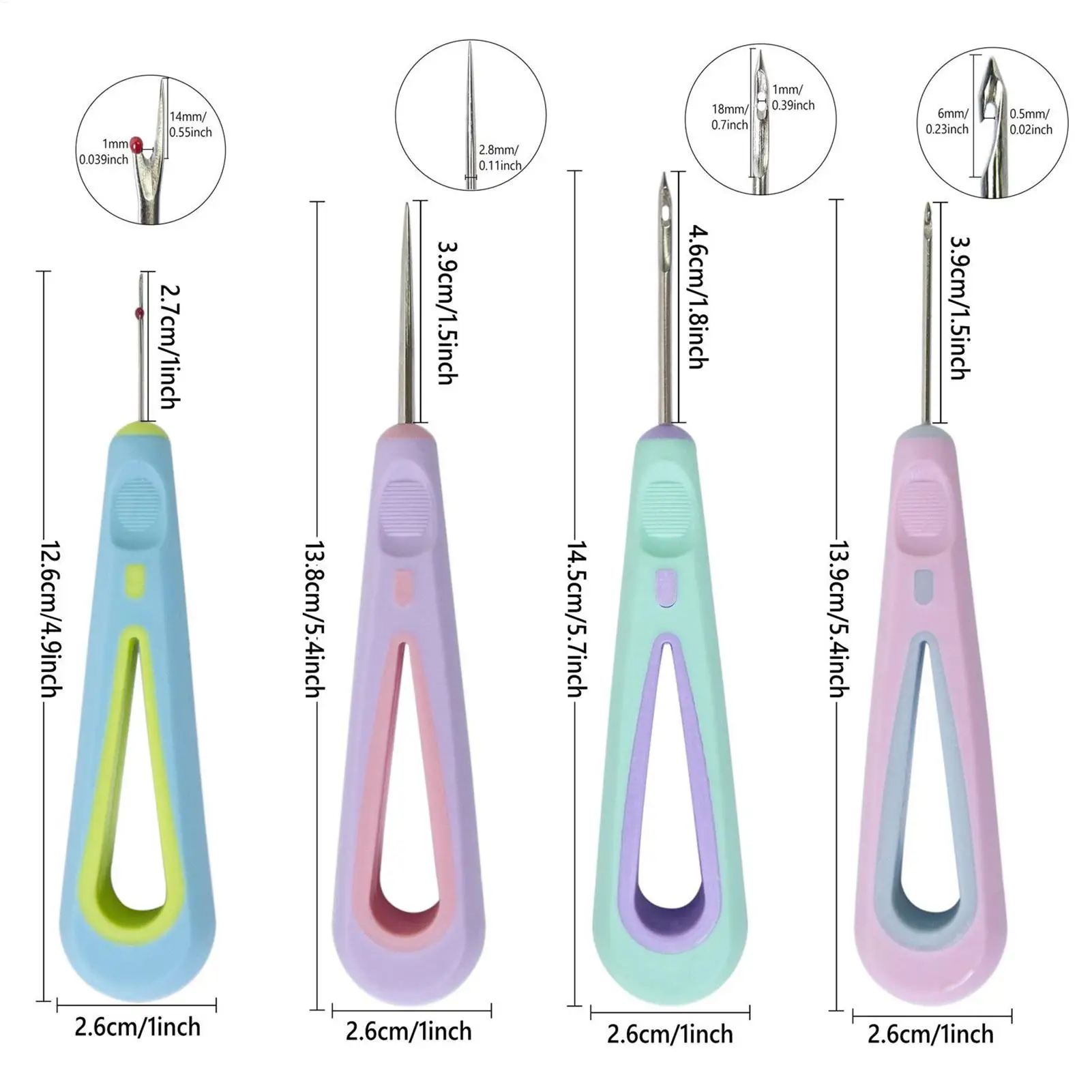 الخياطة Awl عدة 4 قطع أداة الممزق للخياطة خدش Awl عدة لخيوط الحرف اليدوية التطريز اللحف الحياكة النسيج #6