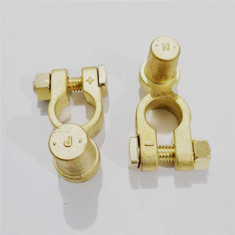 1 pair Car Battery Terminal Connector Clamp Brass SAE to JIS Car Battery Terminal Connector Positive Negative Top Post