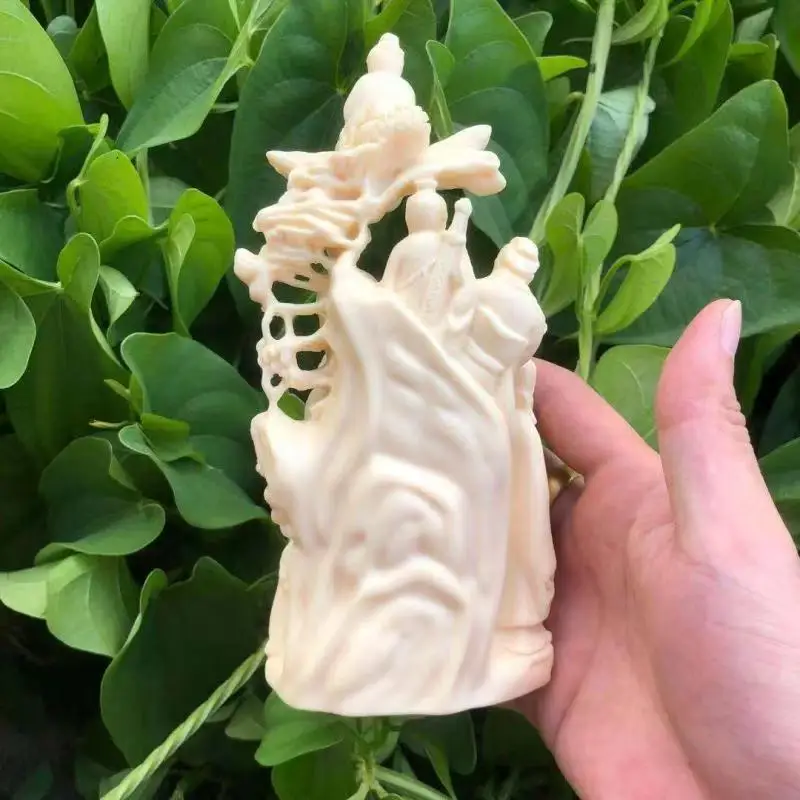 Ivory Nut Carved Eight Immortals Crossing The Sea Figurine Office Tea Pet Desktop Living Room Car Craft Ornament