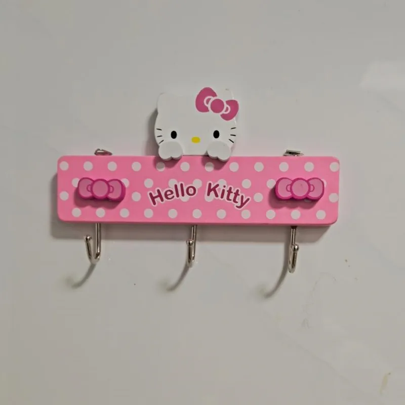 1Pcs Sanrio Hello Kitty Creative Bathroom Hook With Strong Adhesive Cute Wall Hanging Door Back Wall Hanging Multipurpose Hooks