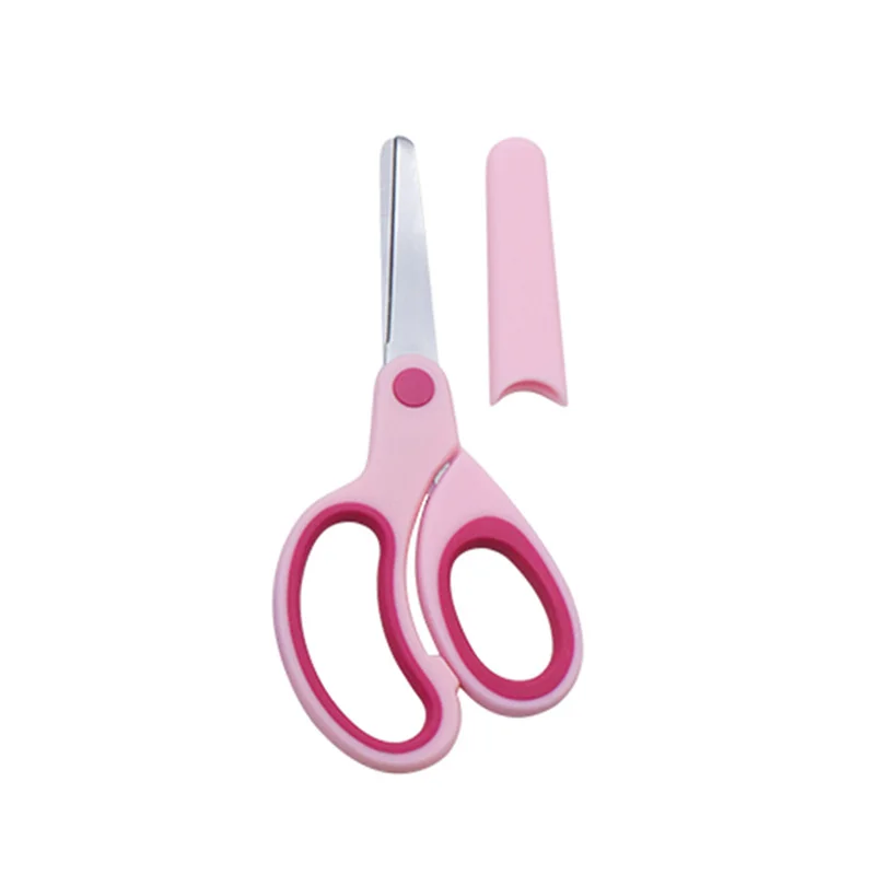 Safty Scissors For Kids Student DIY Paper Children\'s Left-handed Scissors Scissors With Sleeve Cutting Tool Stationery