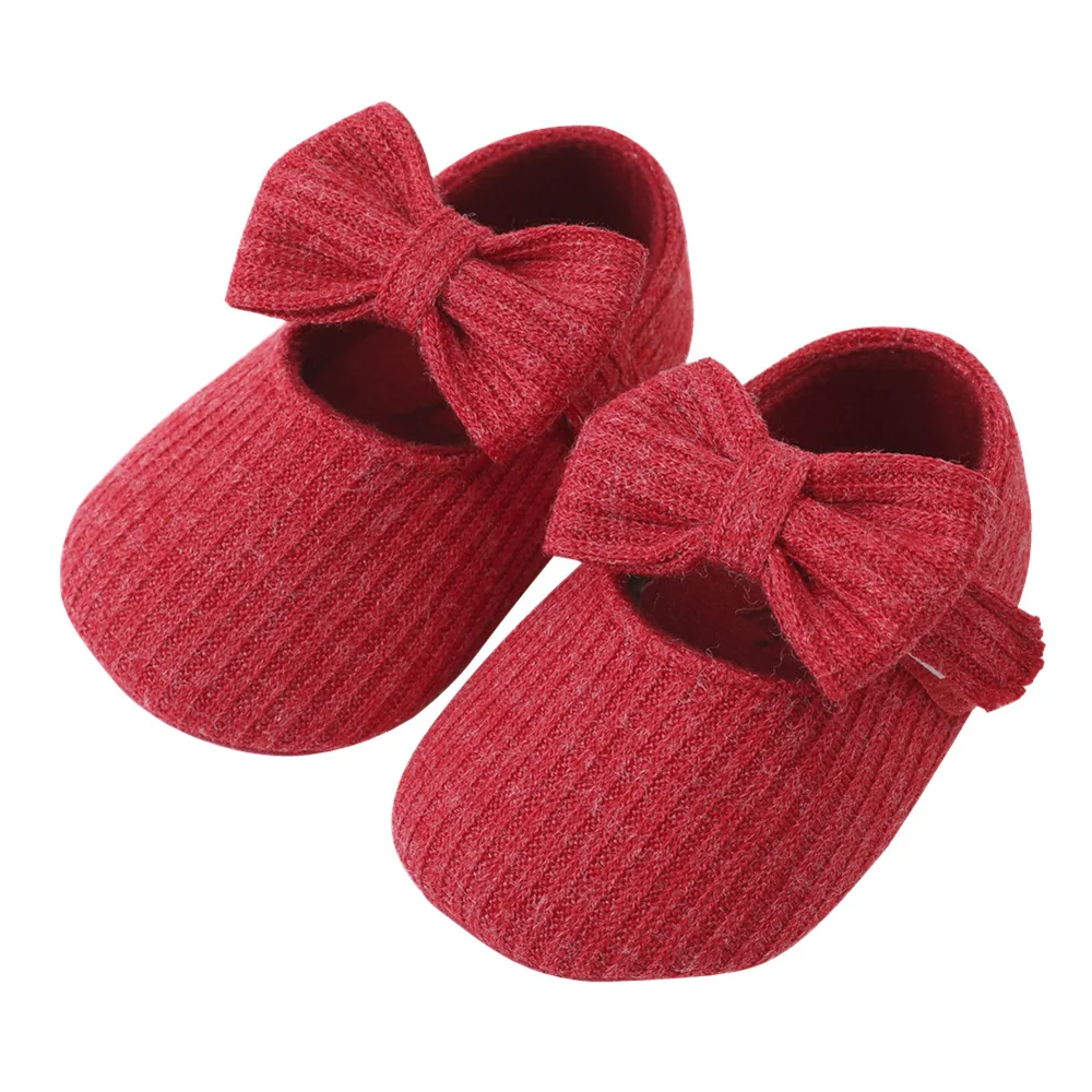 Zapatos de suela blanda para niña pequeña, zapatos de punto bonitos para primeros pasos, zapatos para bebé de un año