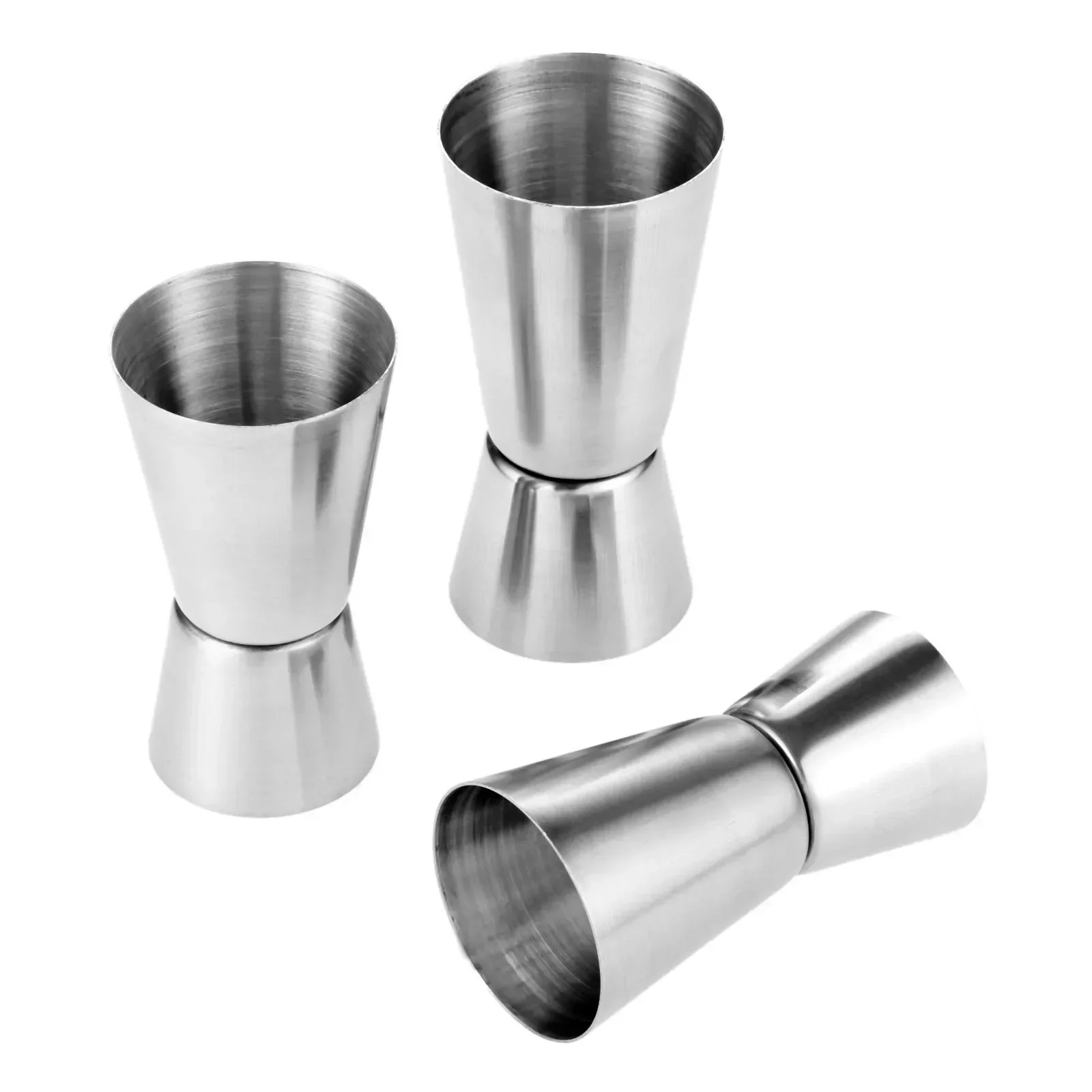 2/3pcs Stainless Steel Jigger Shots 15/30 20/40 25/50ml Cocktail Shaker Measure Cups 2-Tone Professional Spirit Mixing Tools Set