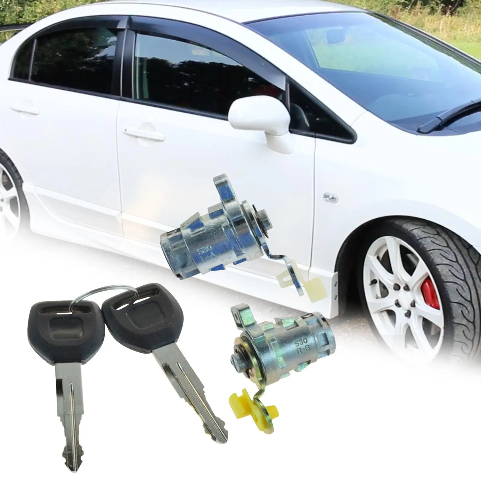 Door Lock Cylinder Replacement Metal Front Assembly with Keys for Fiat Ducato 2005 Motorhomes Hyundai Accent Auto Parts