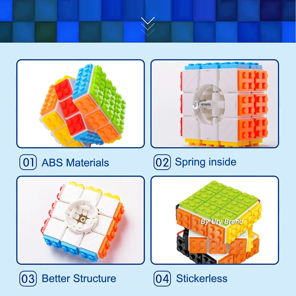 MOC DIY Series Bricks Magico Cube Professional 3x3x3 Classical Enlighten Educational Building Blocks Toys for Gift