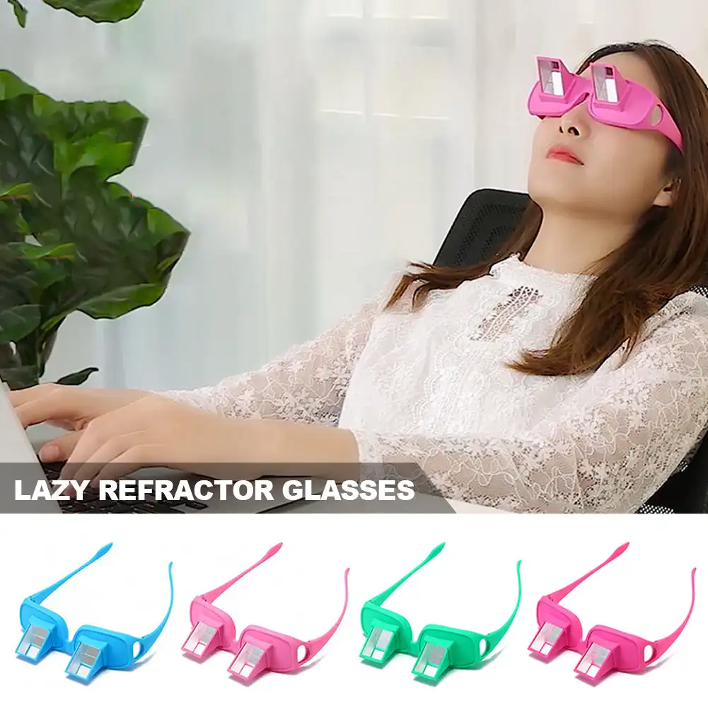 Lazy Eyeglasses Lazy Reading Glasses Prismatic Periscope Horizontal Glasses Lying Down Bed Reading Watching HD Readers Glasses