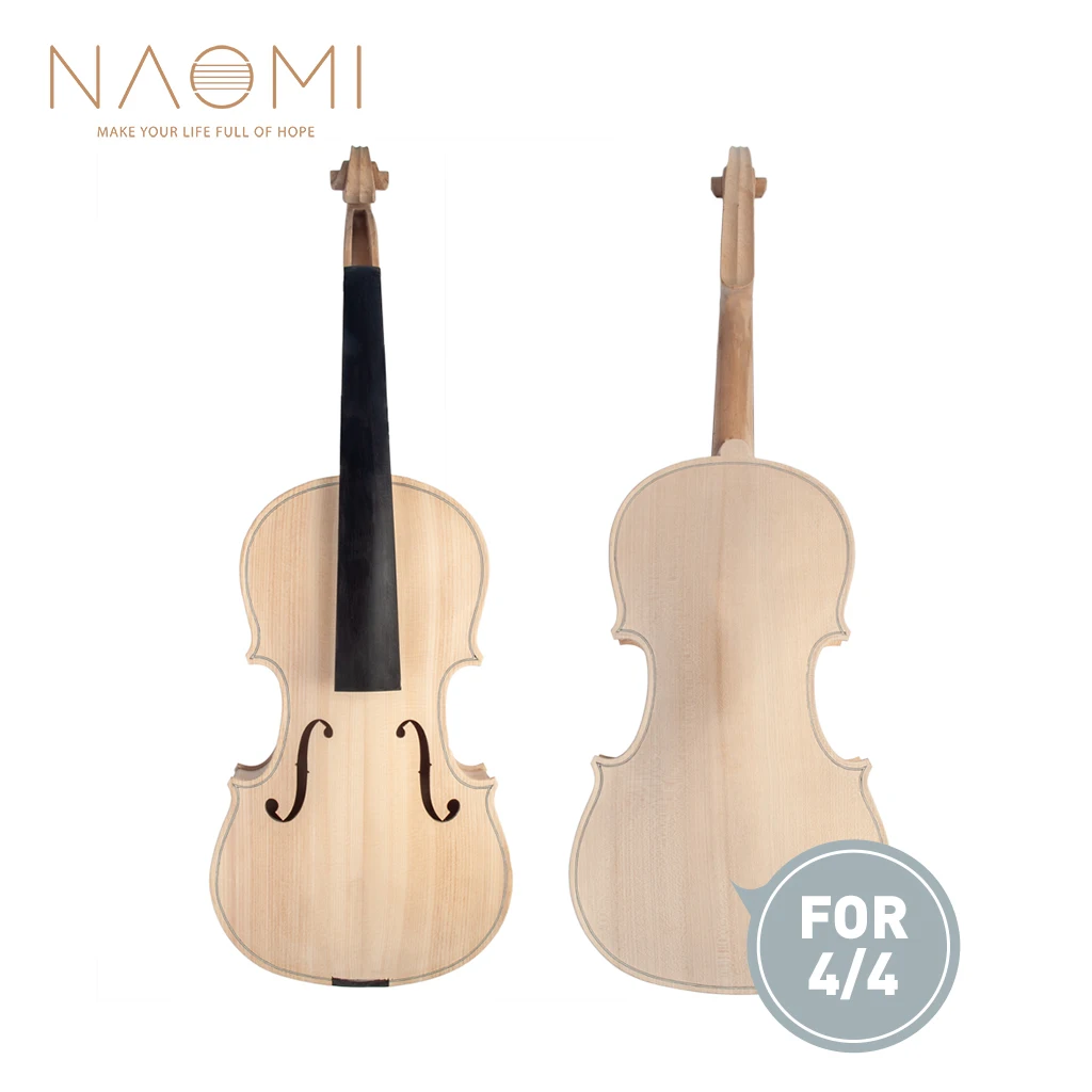NAOMI 4/4 Unfinished Violin 4/4 Full Size Violin Maple Body With Ebony Fingerboard Violin Parts Accessories New