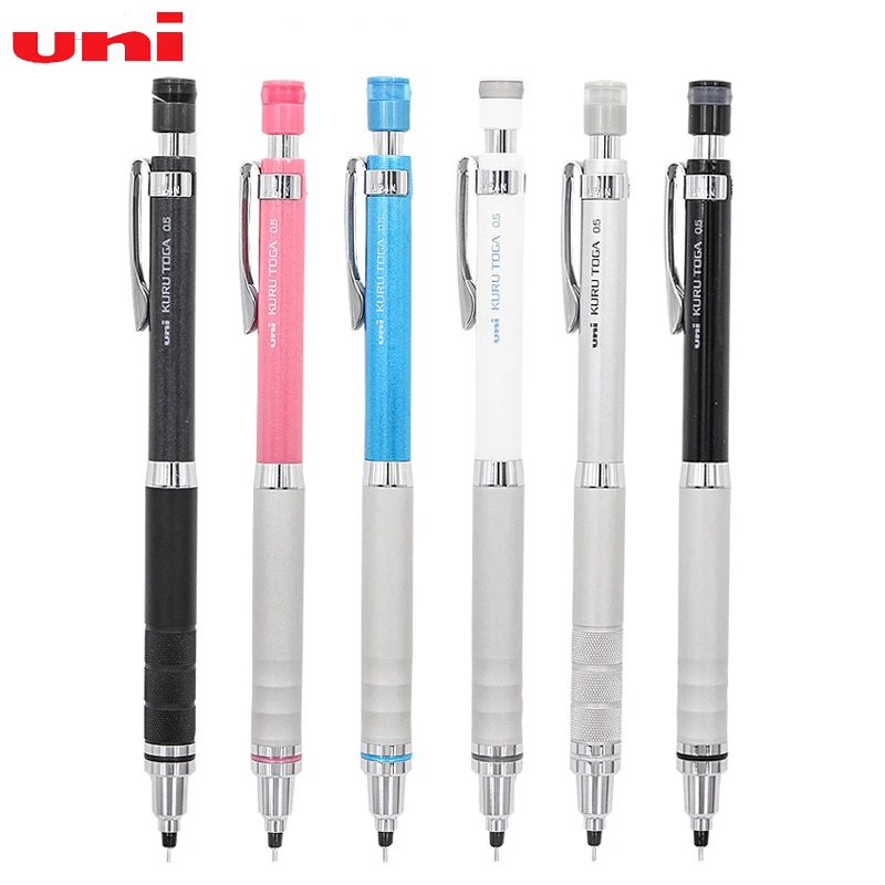 uni Kuru Toga metal grip mechanical pencil M5-1012/1017 lead auto rotating 0.5mm art manga professional drawing sketching lapice