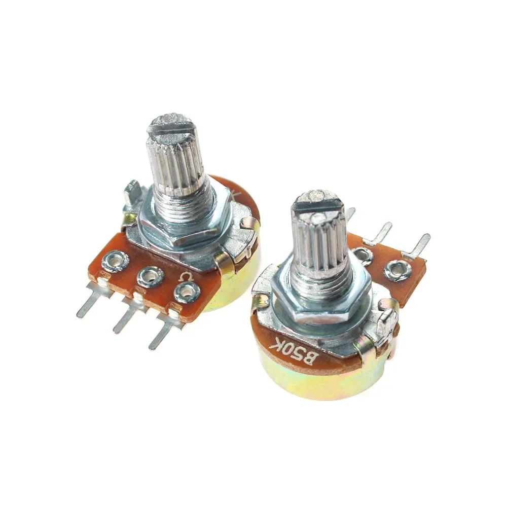 5pcs WH148 Carbon Film Potentiometer 15mm 3pin/6pin Potentiometer B1K/5K/10K/20K/50K/100K/500K/1M Adjustable Resistance Rotary