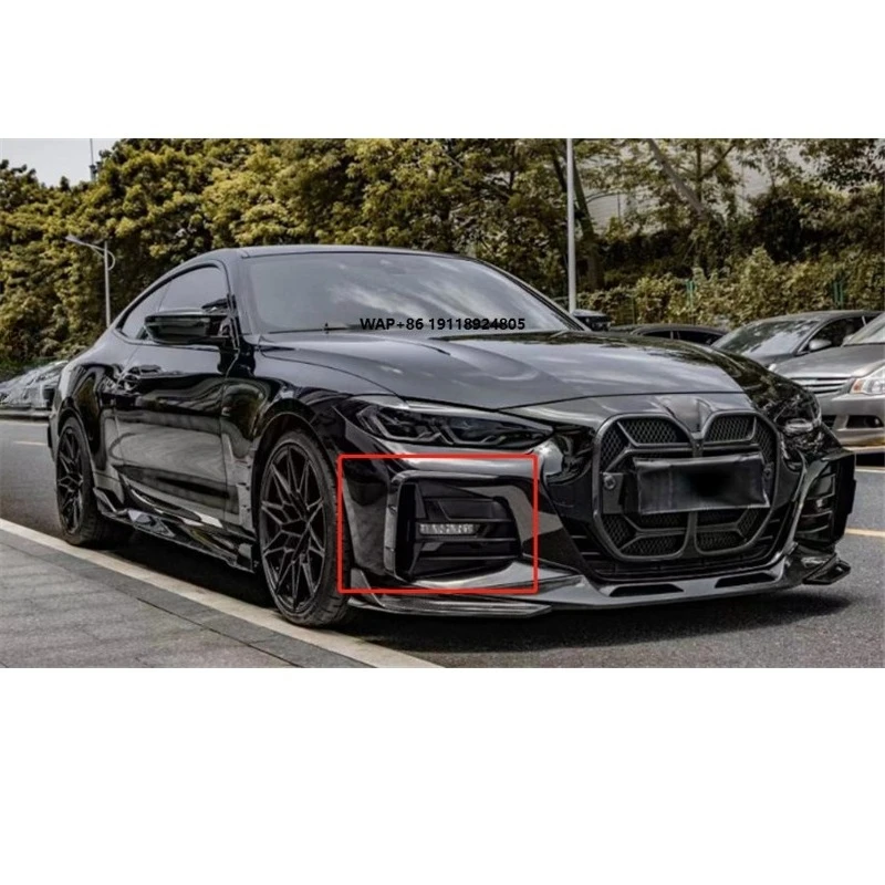 

G22 Unpainted Iron Body Kits Dry Carbon Fender for G22 G23 2021+ 2-Door Black Front Bumper Lip Spoiler Fins G22 Canards