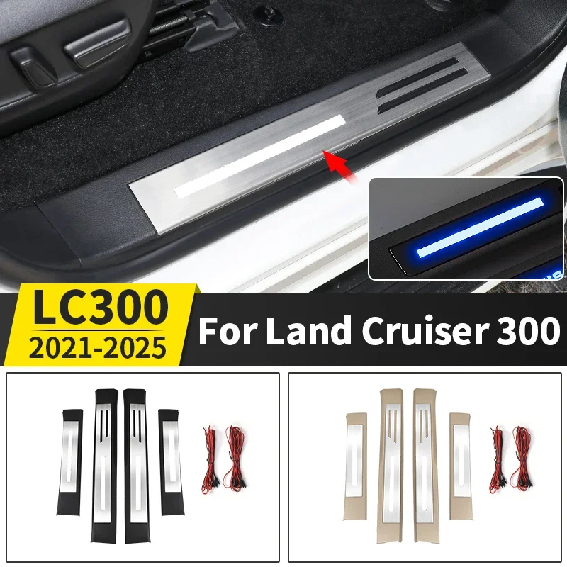 

Для Toyota Land Cruiser 300 2021-2025 светодиодная панель порога, запасная часть lc300, аксессуары для модификации интерьера, педаль приветствия