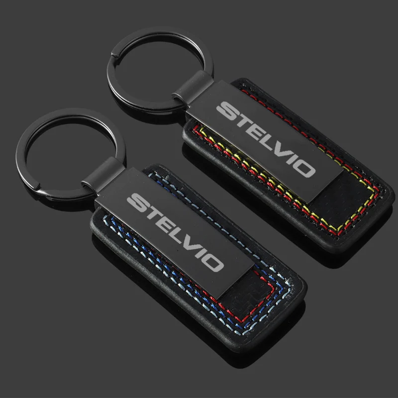 Alloy Car Styling Keyring for Alfa Romeo STELVIO Logo Key Chains Rings Buckle Keychain Emblem Pendant Gift Vehicle Accessories