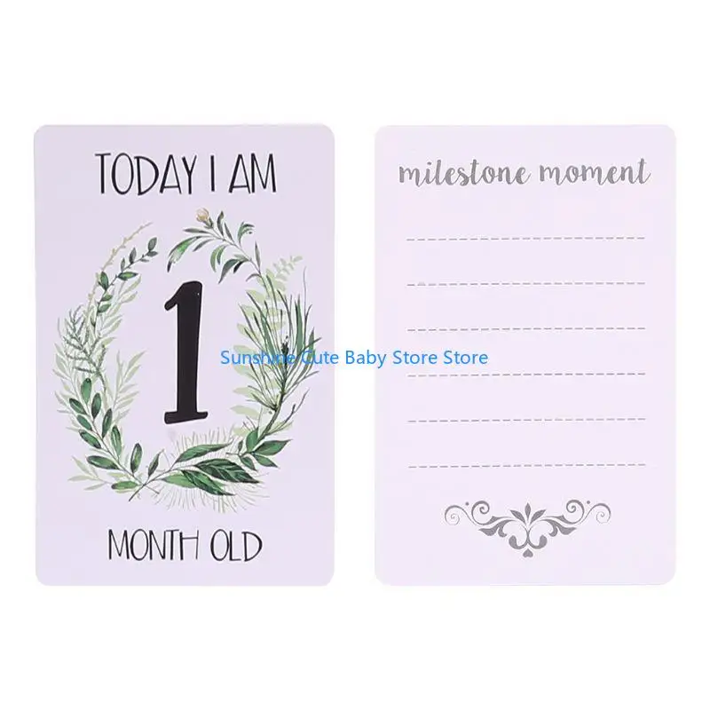 C5AF بطاقات عمري الأولى لعمر الطفل من 0 إلى 12 شهرًا صور بطاقات الصور التذكارية للرضع حديثي الولادة هدايا الذاكرة المتنامية