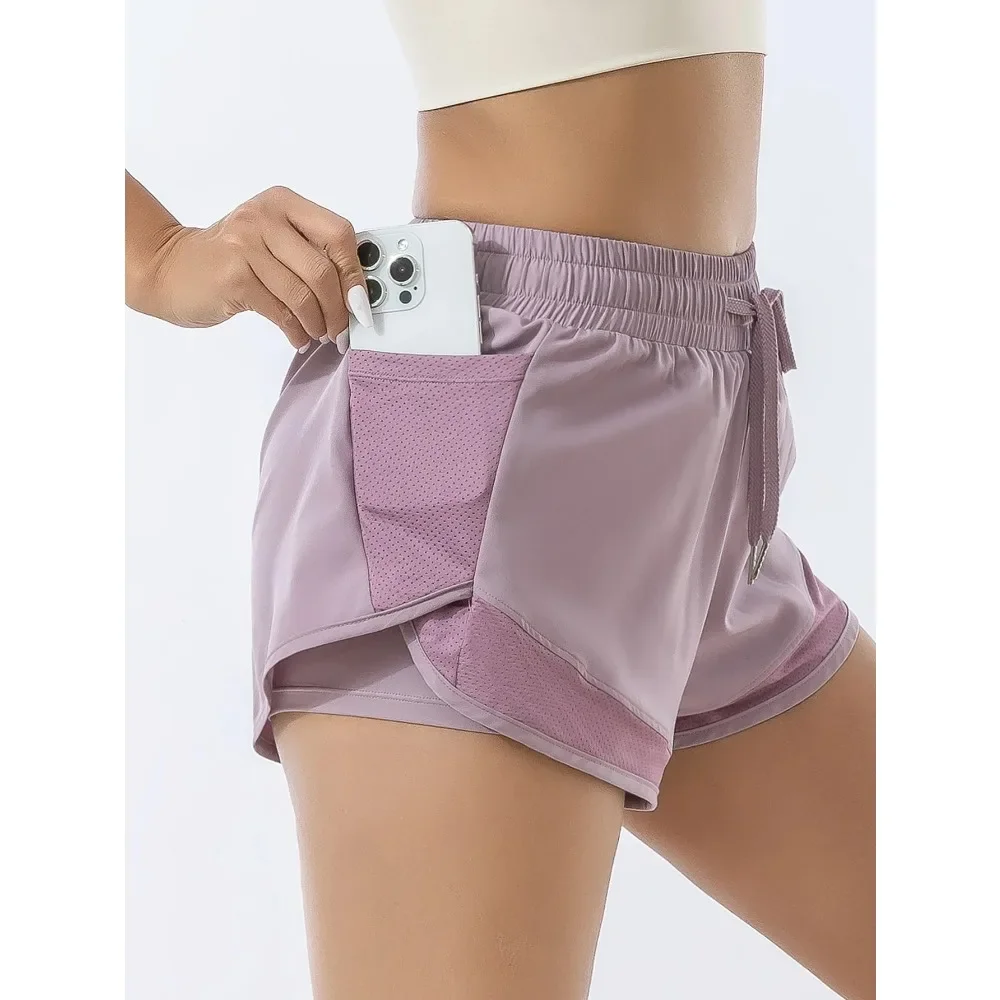 

Свободные быстросохнущие шорты, повседневные женские противоскользящие штаны для бега, фитнеса, йоги, шорты для женщин, шорты для йоги