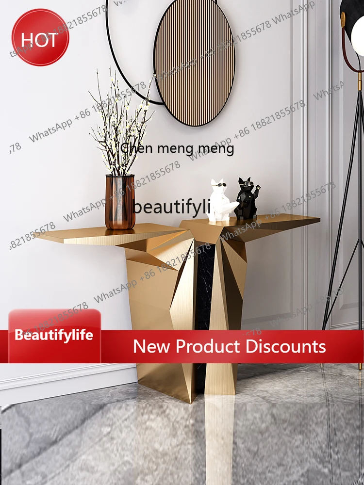 

Italian Light Luxury Console Tables Wall Creative Decorative Table Corridor Aisle Decoration Table ss1001