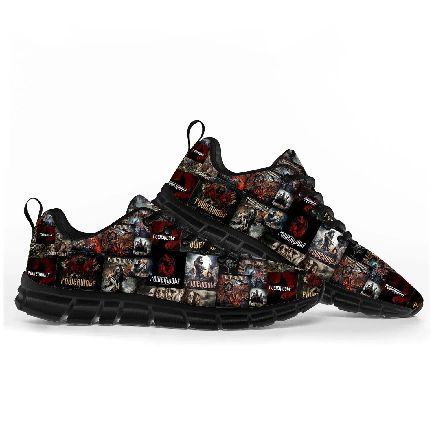 Power Metal Powerwolf Rock Band Sports Shoes Mens Womens Comfortable Breathable Sneakers Custom High Quality Couple Shoes Black