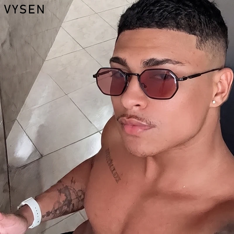 Steampunk Octagon Sunglasses Men 2026 Luxury Designer Vintage Metal Small Frame Square Sun Glasses For Male Retro Eyewear Shades