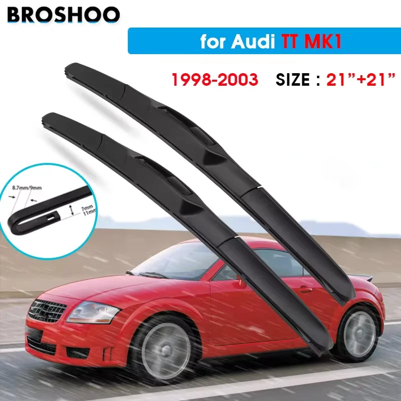 

Car Wiper Blade Auto Windscreen Windshield Wipers Blades Window Wash For AUDI TT MK1 21"+21" 1998-2003 Fit U Hook Arms