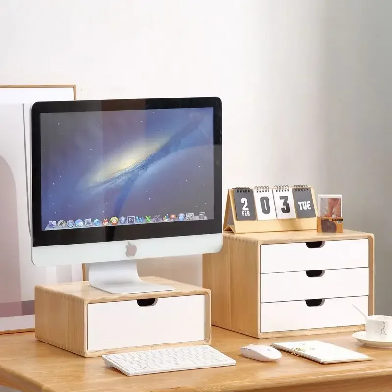 

Solid Wood Desktop Storage Drawer Multi-layer Cabinet Office A4 Paper Box Nordic Style Functional Office Organizer Sleek Design