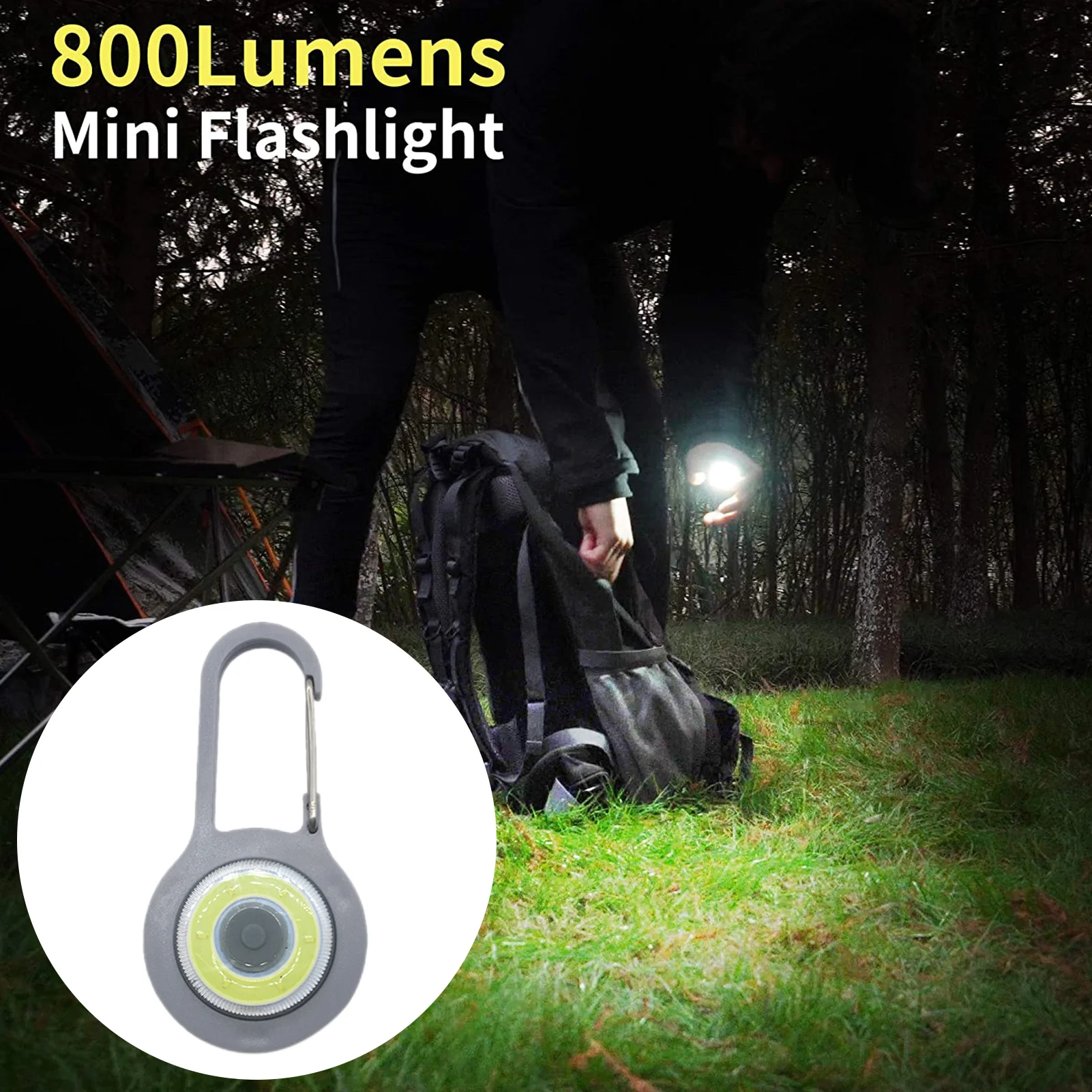 Small LED Flashlight Keychain 800 Lumens LED Keychain For Men And Women Keychain LED Flashlight With Colorful Clip Hook For