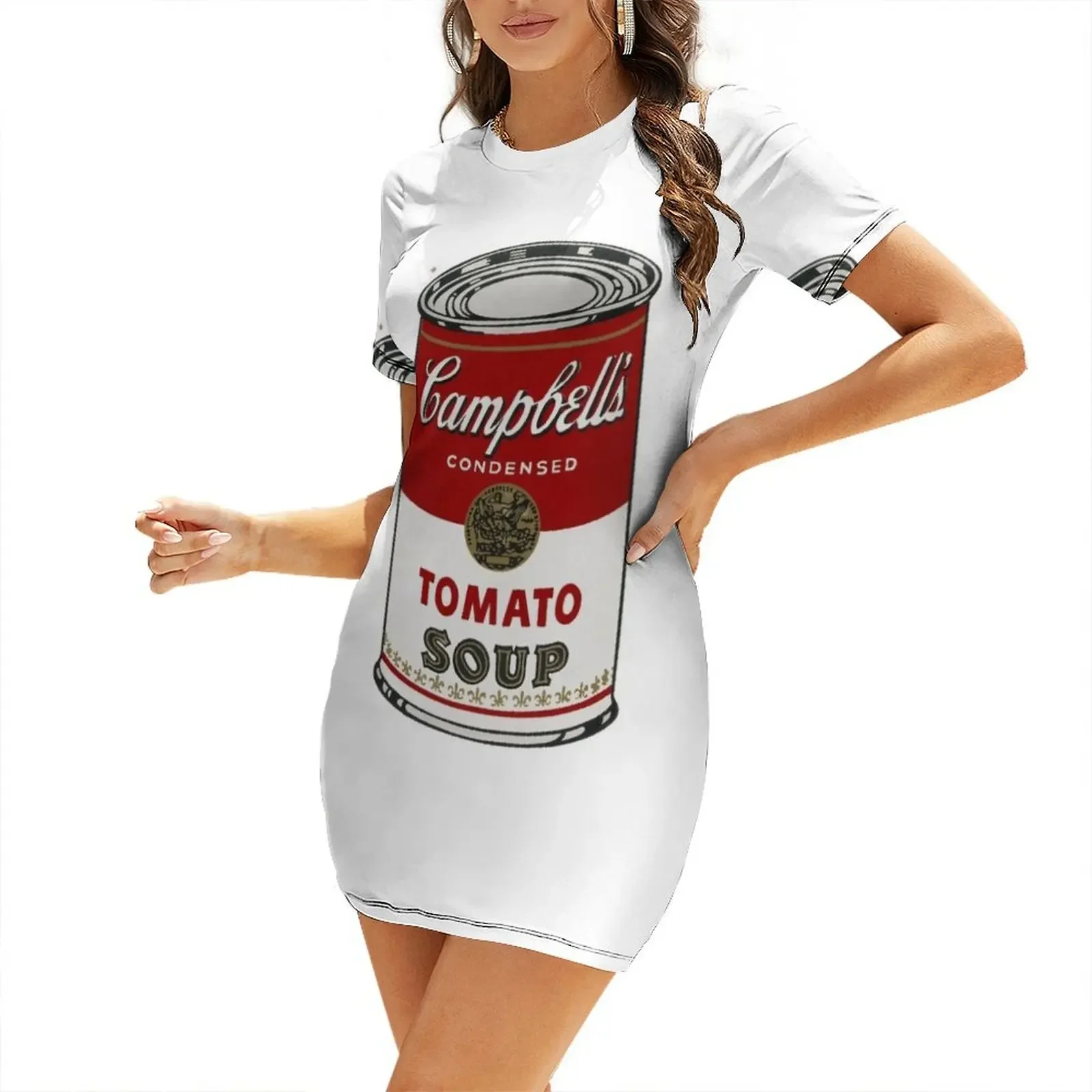 

Andy Warhol - Campbell’s Soup Tomato Soup Short-Sleeved Dress Beachwear Woman fashion summer clothes for women