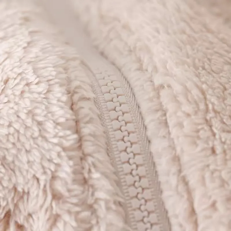 Cappotto caldo da donna in pile polare autunno inverno colletto alla coreana cappotto spesso in peluche giacca casual con cerniera a maniche lunghe moda femminile