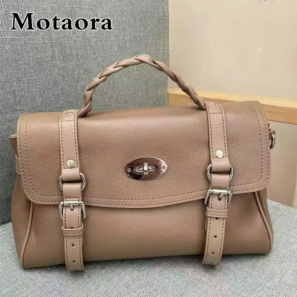 

MOTAORA Genuine Cowhide Leather Shoulder Bag for Women, 2025 Fashion Soft Tote Handbag, Casual Ladies Purse for Work & Travel
