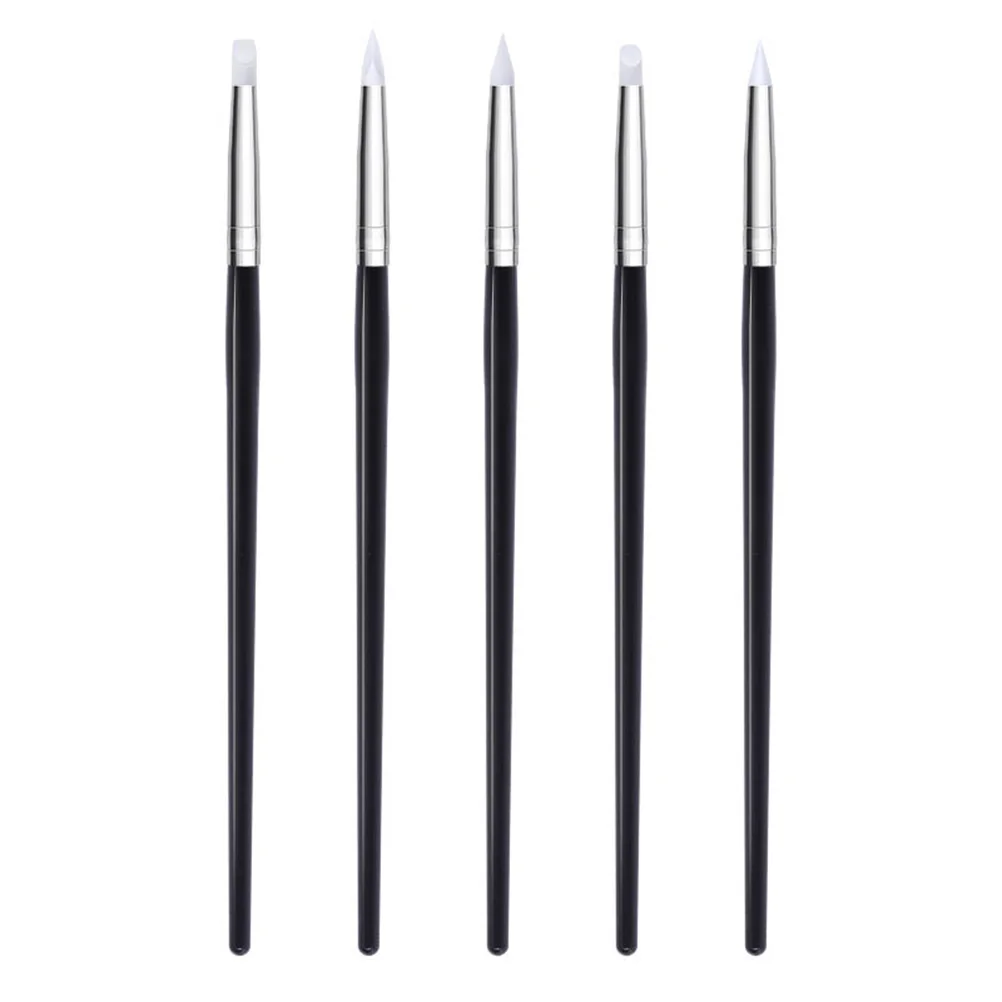 

20pcs Nail Liner Nail Silicone Pen Nail Painting Manicure Brush ( Pink Rod Brush Pens + Black Rod Silicone Pen)