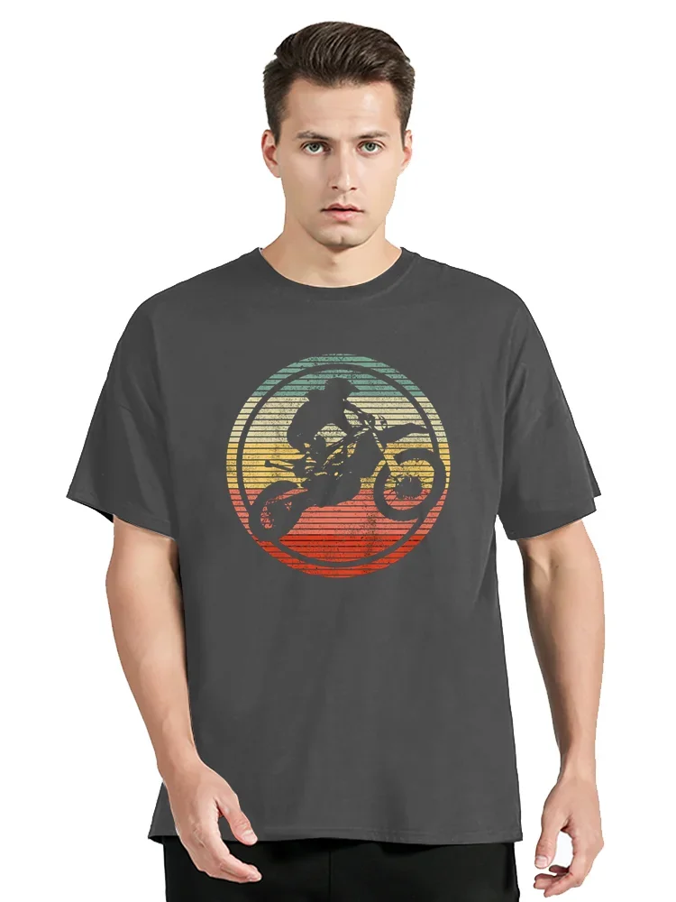 Vintage Motocross T-Shirt Dirt Bike Enduro Biker Men Women Cotton Graphic T-Shirt Gift Men's Clothing Oversized Tshirt Tops