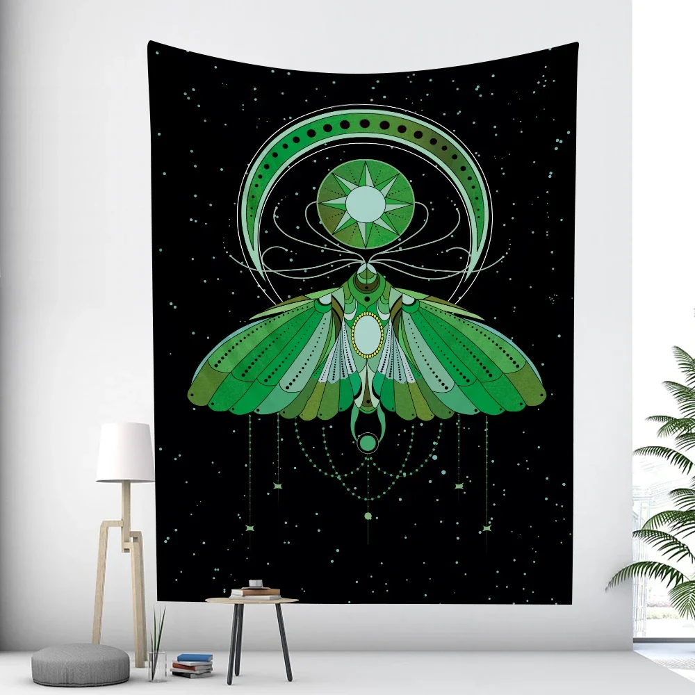 Butterfly Japanese Tapestry Psychedelic Scene Mandala Home Decoration Tapestry Hippie Posor Taro Card Room Decoration