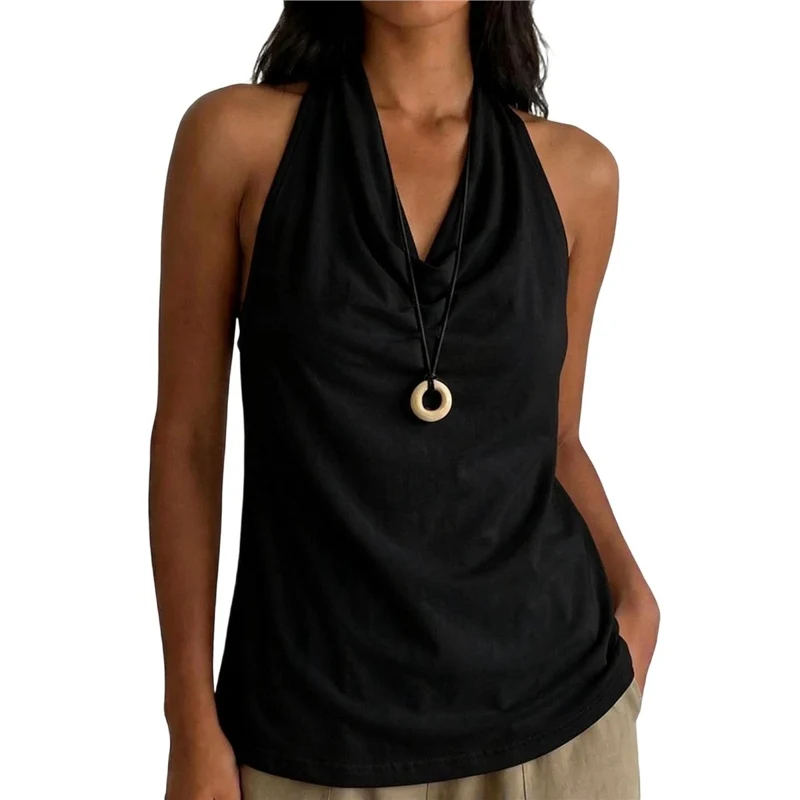 Women Top Summer Solid Color Spaghetti Strap Spaghetti Strap Backless Fashionable High Quality New Arrival Trendy Comfortable