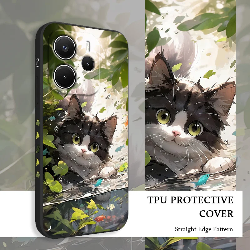 

Agile Cat Hunting Phone Case For Xiaomi Redmi Note 14 13 12 12S 11 11S 10 10S Pro Plus 15 15C 14C 4G 5G Silicone Cover