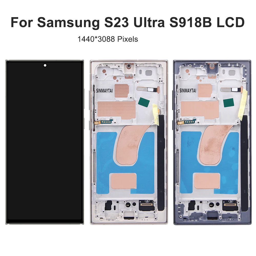 S23 Ultra para Samsung 6,8 ''probado S918B S918U S918W S918N S9180 pantalla LCD reemplazo del ensamblaje del digitalizador de pantalla táctil