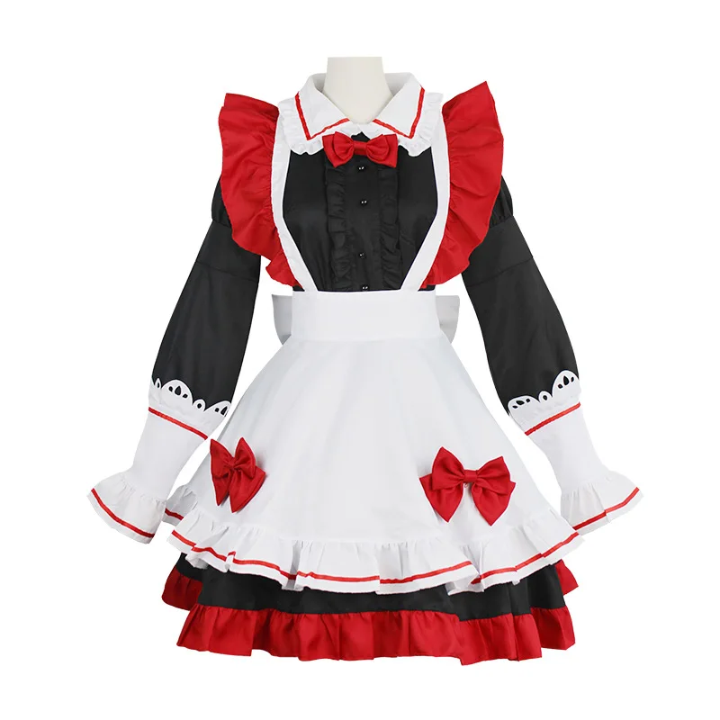 Sweet Lolita Dress French Maid Waiter Costume Women Sexy Pinafore Cute Ouji Maid Outfit Halloween Cosplay For Girl