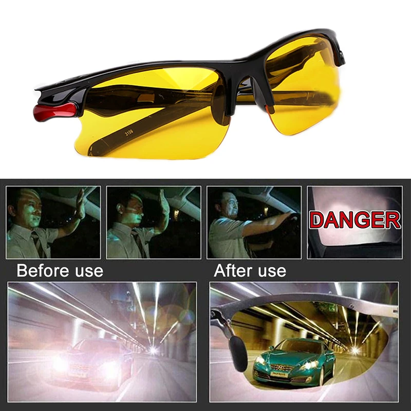 Day Night Car Vision Driver's Eyewear Anti Anti-Glare Night Vision Driver Goggles Night Driving Men Women Enhanced Light Glasses