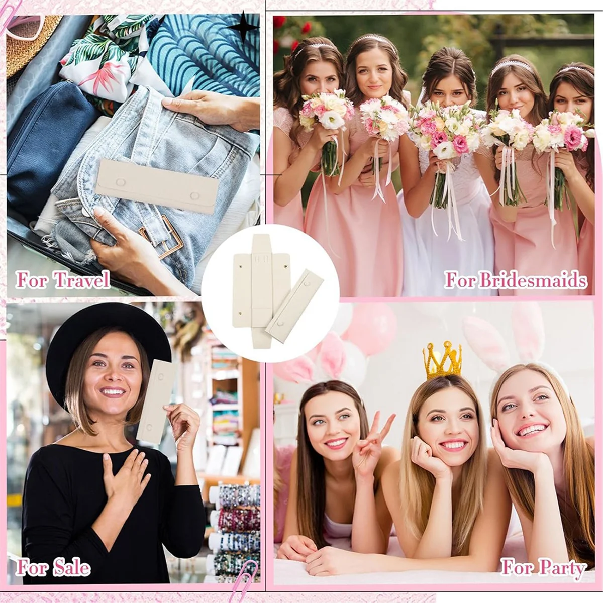 Abqr 6 pçs colar caso de viagem sem-colar bolsa organizador de jóias de viagem presentes da dama de honra saco de armazenamento de colar, b