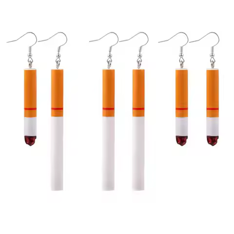 Harajuku Style Retro Funny Personality Interesting Hipster Short Realistic Cigarette Earrings