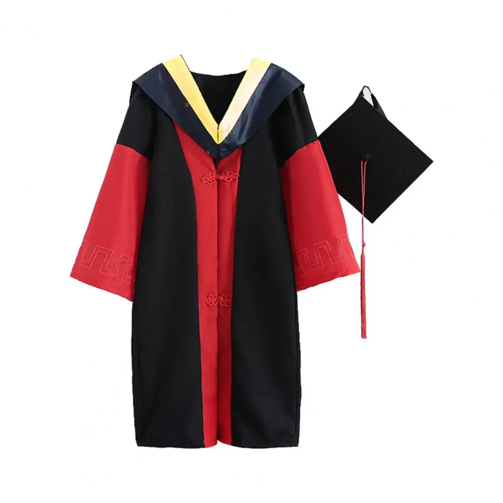 1 ensemble uniforme de remise de diplôme 2022 robe de remise de diplôme pour adultes, casquette de Mortarboard, robe académique unisexe, ensemble de casquette d'enterrement de vie de jeune fille, uniforme académique