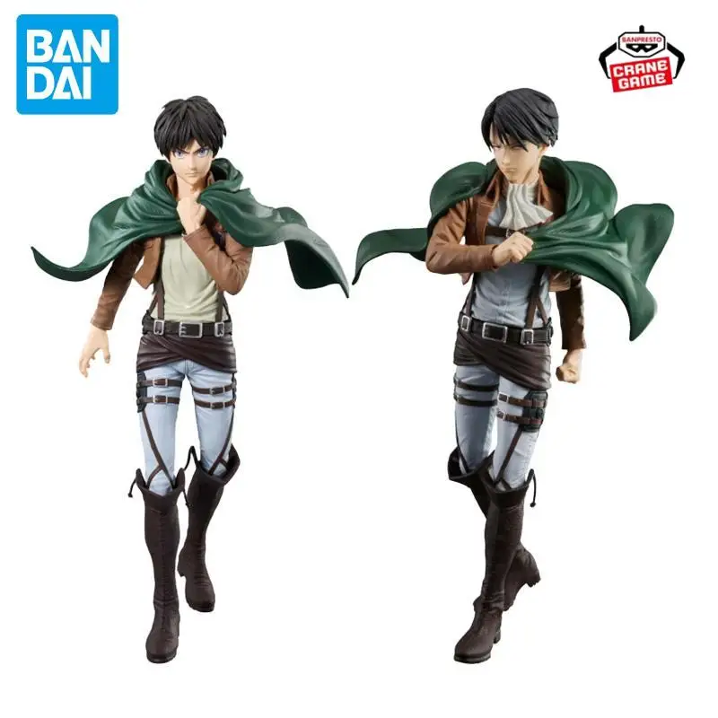 Original Bandai Banpresto Grandista Shingeki No Kyojin Eren Jaeger Levi Ackerman figura de Anime colecciones modelo de juguete