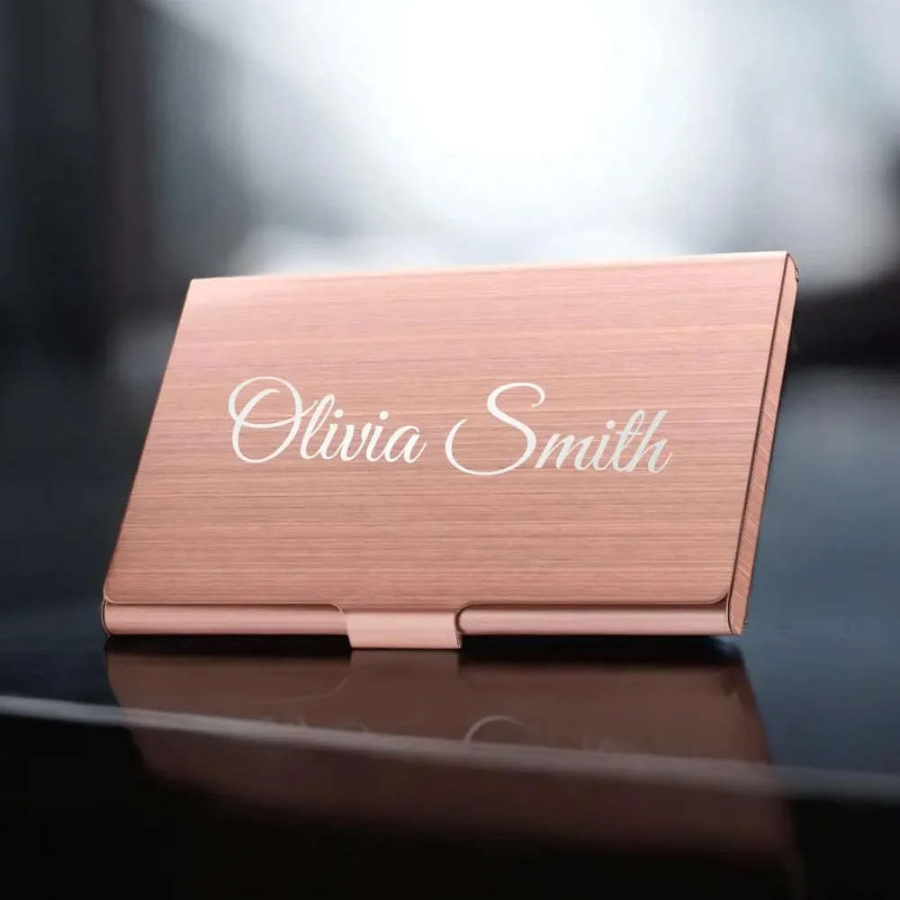 Customized Personalized Metal Business Card Box Creative Portable large-capacity Card Storage Box Office Business Card Holder